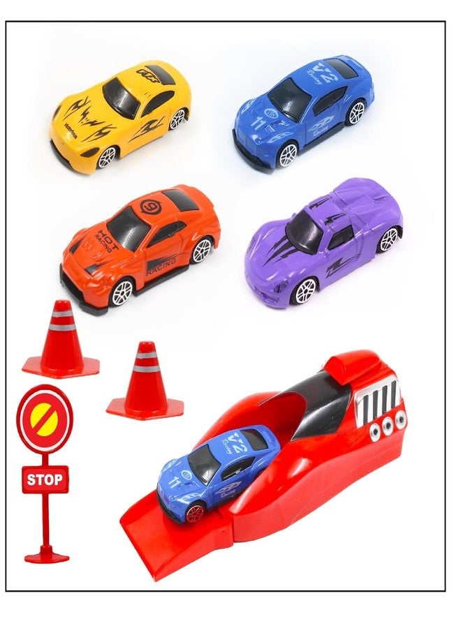 Sky Tech® Rapid Launcher High Speed Car Set | 4-Piece Die-Cast Metal Car Set for Kids | with High-Speed Launcher | Includes 3 Road Blockers & 1 Stopper | Perfect for Kids 3+ - Image 3